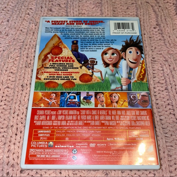 Cloudy w/a chance of Meatballs- DVD - Picture 2 of 3